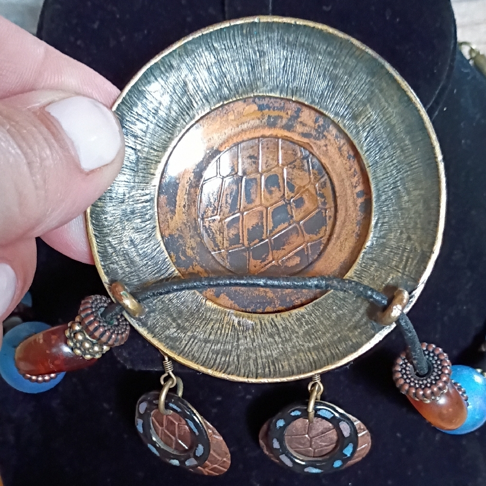 Chico's Retired Elegant Blue and Brown Jewelry Set - Picture 2 of 4